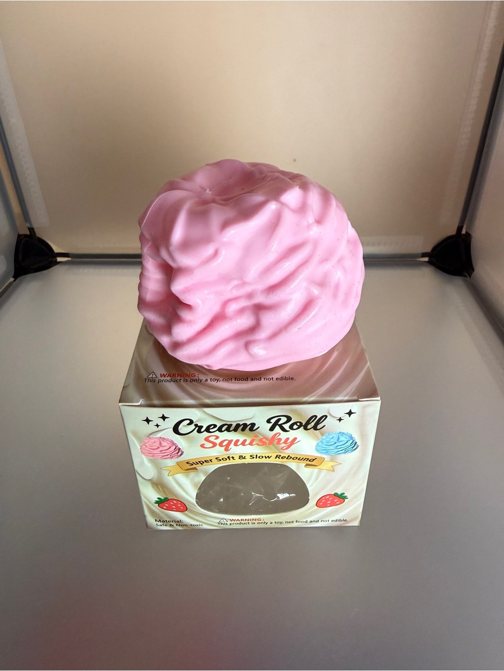 🍓💗 Pink Cream Roll Squishy – Vaseline Texture